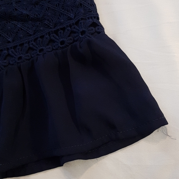 Monteau girl Blue overlay girls dressy top size 10/12 - Picture 3 of 6